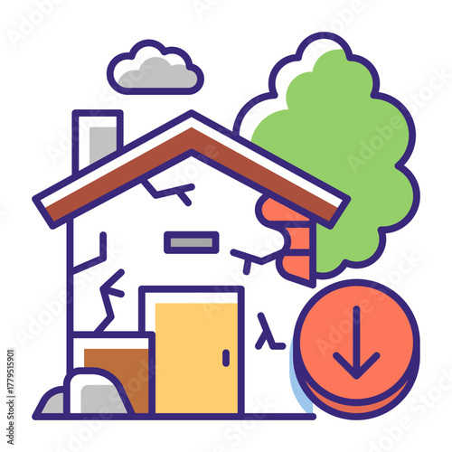 This Poor House icon is suitable for Poverty.