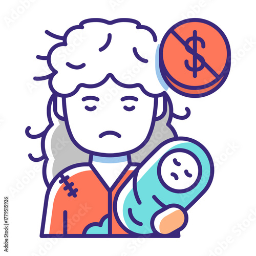 This Poor Woman (with Baby) icon is suitable for Poverty.