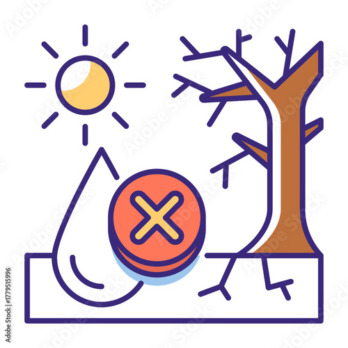 This Water Scarcity icon is suitable for Poverty.