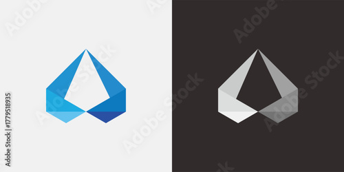 Geometric origamistyled object duality shown