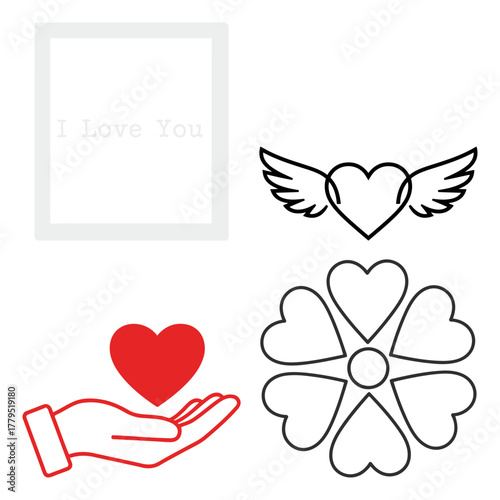Collection of heart shapes in different designs