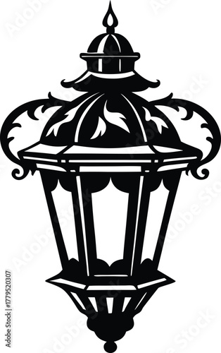 Black silhouette lantern collection, lamp black silhouette