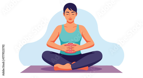 Meditative female illustration