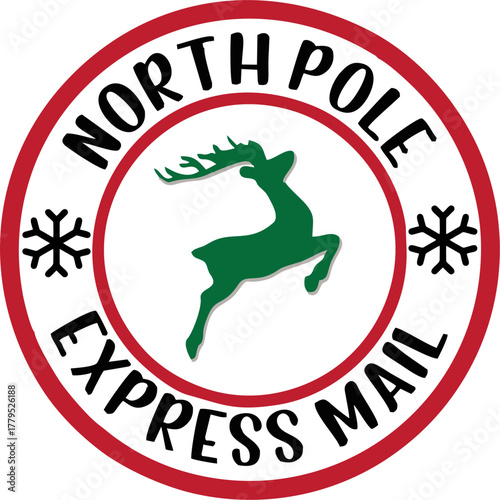 North Pole Express Mail Stamp or Seal
