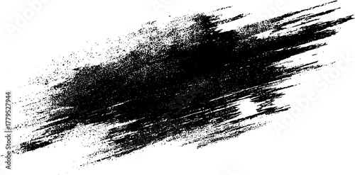 ink brushstroke with visible splashes on white background creating expressive watercolor style grunge texture