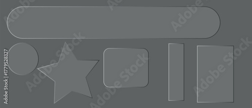 Elegant and Simple Gray Geometric Shapes Illustration with Soft Shadows for Modern Designs and User Interface Elements