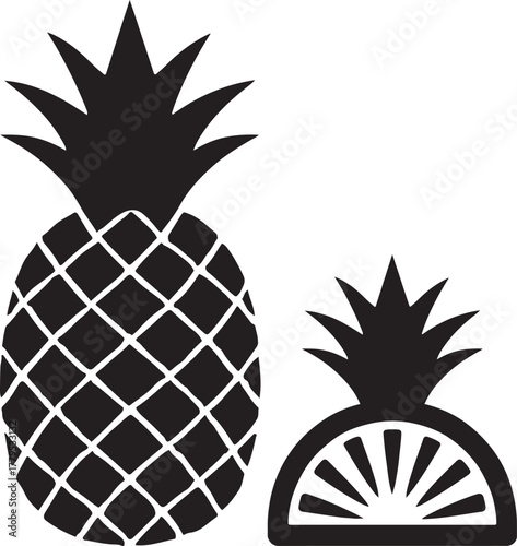 silhouette of pineapple vector illustration
