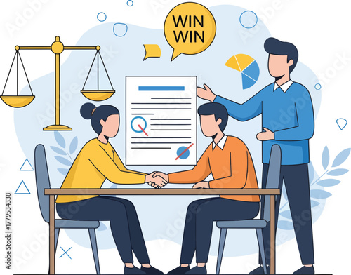 Business Deal Partnership Agreement Negotiation Success