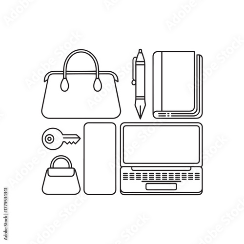 vector illustration of bag