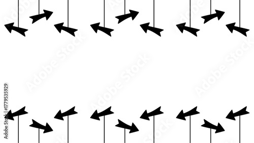 Minimalist arrow icon frame with copy space. Frame with minimalist arrow icon pattern. Minimalist frame with arrow icon shape.