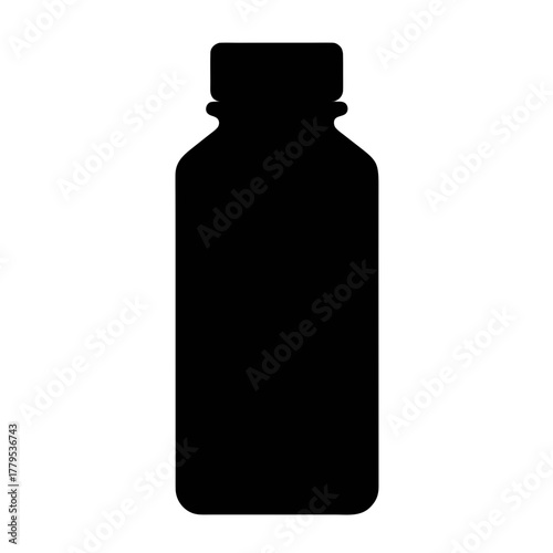 Black bottle silhouette vector image for liquid storage containers and product packaging design needs