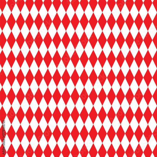 Seamless harlequin pattern with red diamonds on a white background. eps 10