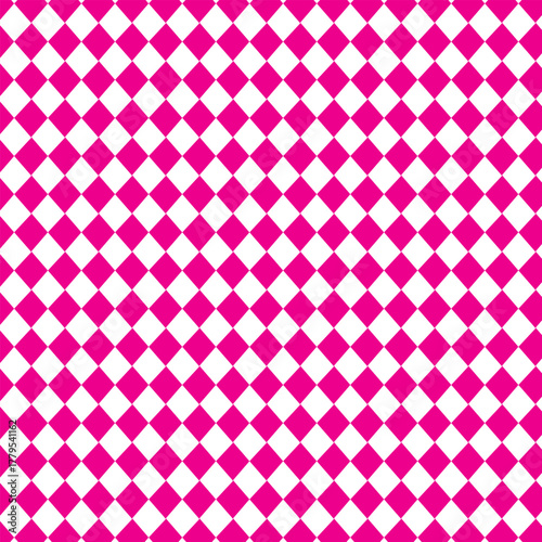 Seamless harlequin pattern with pink diamonds on a white background. eps 10