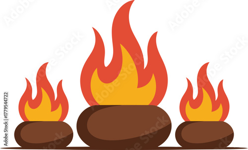 Three Sacred Fires in Pots - Spiritual Ceremony