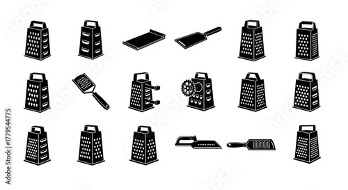 Versatile kitchen graters assortment for culinary design projects, food preparation tools set