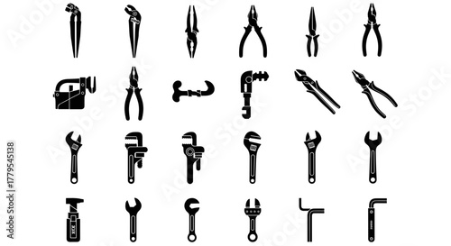 Professional collection of diverse tools for repair and construction projects