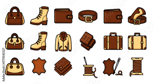 Stylish leather accessories and crafting tools for modern fashion and design