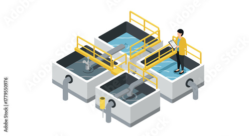 Wastewater treatment process isometric design with engineer