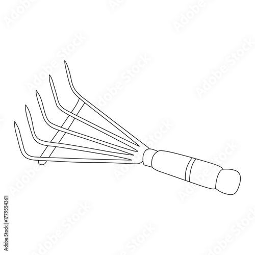 Hand Cultivator line art vector design.Hand Cultivator outline illustration design.