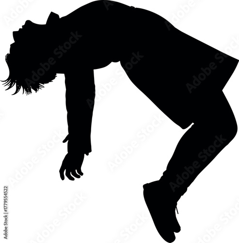 Silhouette of a person falling backward, depicting a sense of vulnerability and danger in isolation