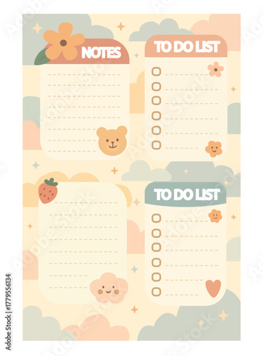 Stickers for Digital Planner. Vector Set of printable stickers for planner. Ribbons, quotes, arrows and other.	
