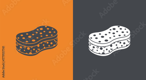 Two Isometric Sponges with Polka Dot Pattern.