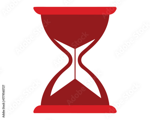Red Hourglass Illustration Representing Time Management Deadline and Urgency Concept