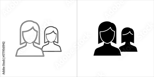 Group icon, people symbol vector design element