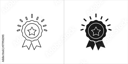 Award badge with star for achievements and success