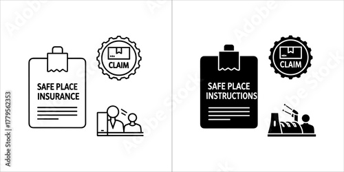 Safe place insurance instructions icon for clipboard