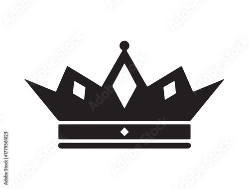 Diamond Reign crown icon in silhouette white background.