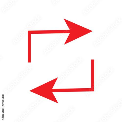 Horizontal dual side long straight arrow vector. Dual arrow sign. Dual sided arrow vector, icon, silhouette design. Semicircular  thin,  double ended arrow vector eps 10 