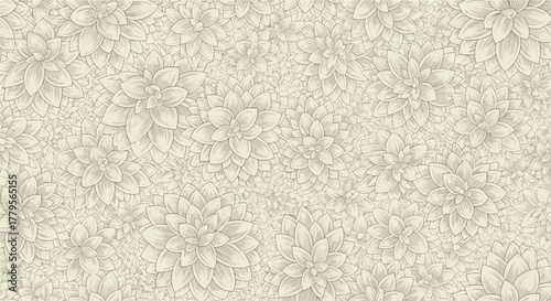 A seamless monochrome pattern of stylized succulents with a textured, hand-drawn effect, suitable for modern design backgrounds.