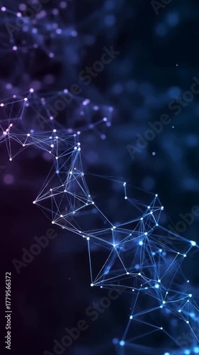 network science connect digital line background vertical video motion