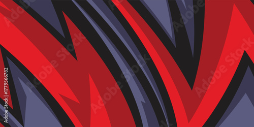Abstract background with red spikes and zigzag line pattern and some copy space area. Vector Illustration