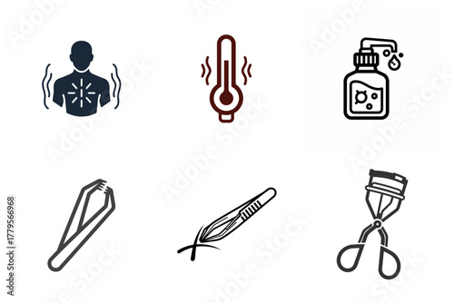 Health, Beauty, and Personal Care Glyph Icons Set