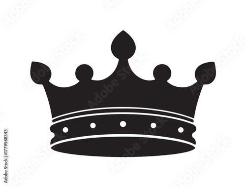 Regal Dream crown icon in silhouette white background,.