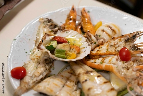 grilled fish seafood platter
