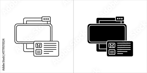 Computer screen icon, web browser, online profile, user interface