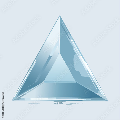 Shimmering azure pyramid structure, radiating geometrical symmetry and refracted luminosity