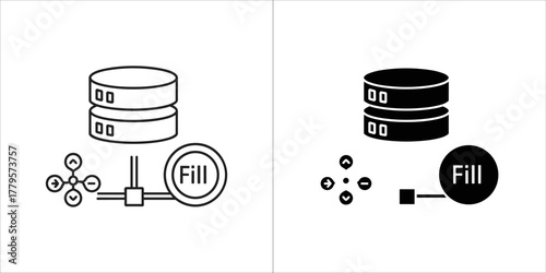 Database fill operation icons on