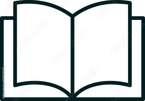 Book outline icon vector illustration. Open book sign isolated on transparent background. Vector symbol for education, library, learning, E-book, literature, study icon design.