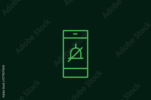 turning off notifications illustration in flat style design. Vector illustration.	
