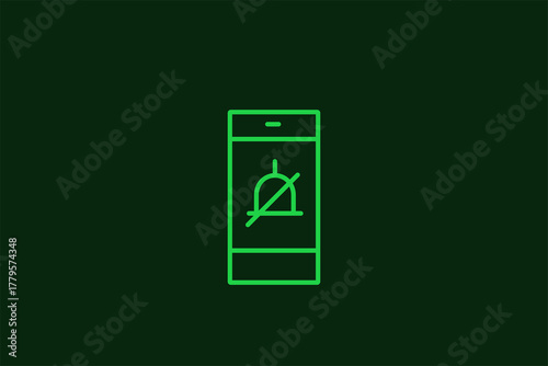 turning off notifications illustration in flat style design. Vector illustration.	
