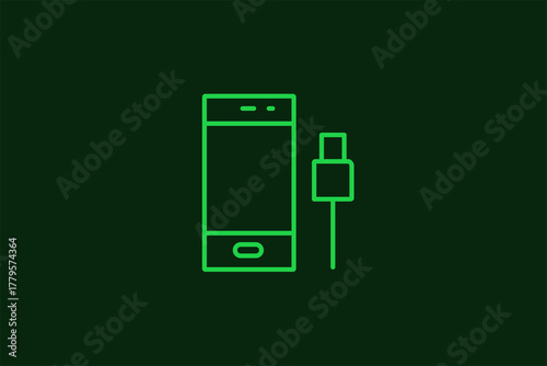 telephone cable illustration in flat style design. Vector illustration.	