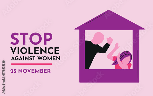 International Day for the Elimination of Violence against Women 25 november card poster banner
