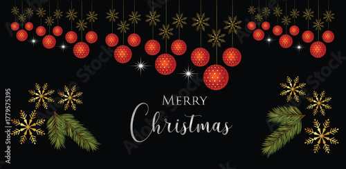 Merry Chrismas Day Tree Black  Background Vactor Art