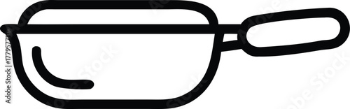 Outline icon of a pan, vector black line art