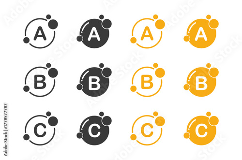 Multivitamin Mineral Supplement Capsules and Vitamin Icons, Vector Set Isolated on Transparent Background