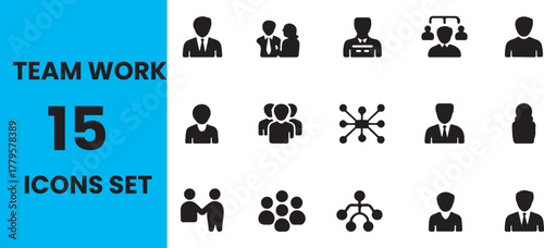 Corporate Business and Organization Icon Set | Management, Leadership, and Network Vectors